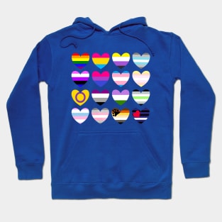 Multi Pride Flag Hearts Hoodie